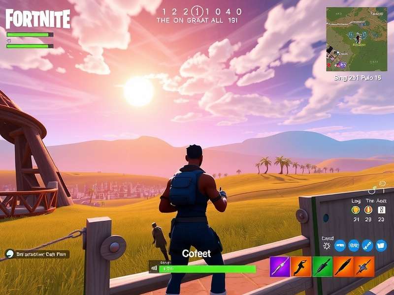 Fortnite gameplay video screenshot showing intense battle