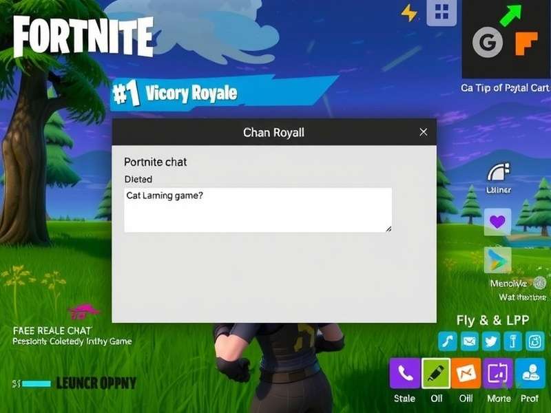 Fortnite game chat interface on PC screen