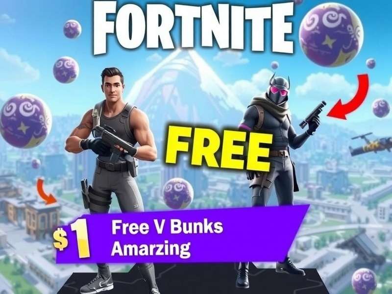 Fortnite character holding V-Bucks symbol