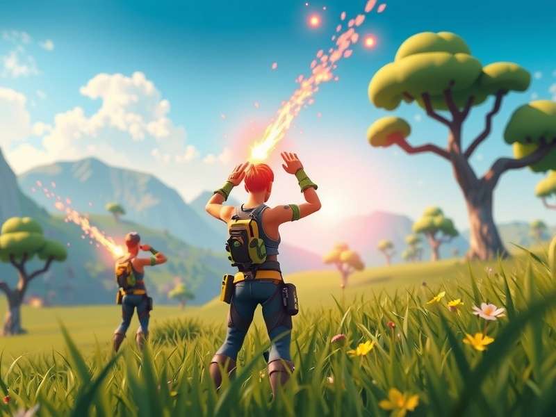 Kids playing Fortnite together in a living room