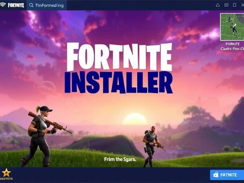 Fortnite game installation screen on a high-end gaming PC