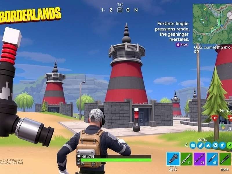 Fortnite Zero Build Borderlands map showing Pandora zones and vault locations