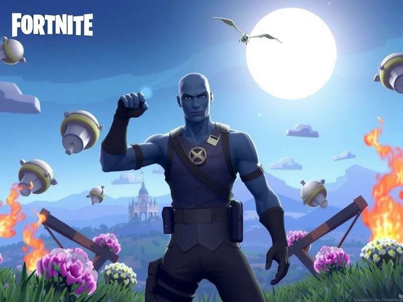 Fortnite Battle Royale gameplay showcasing colorful graphics and building mechanics