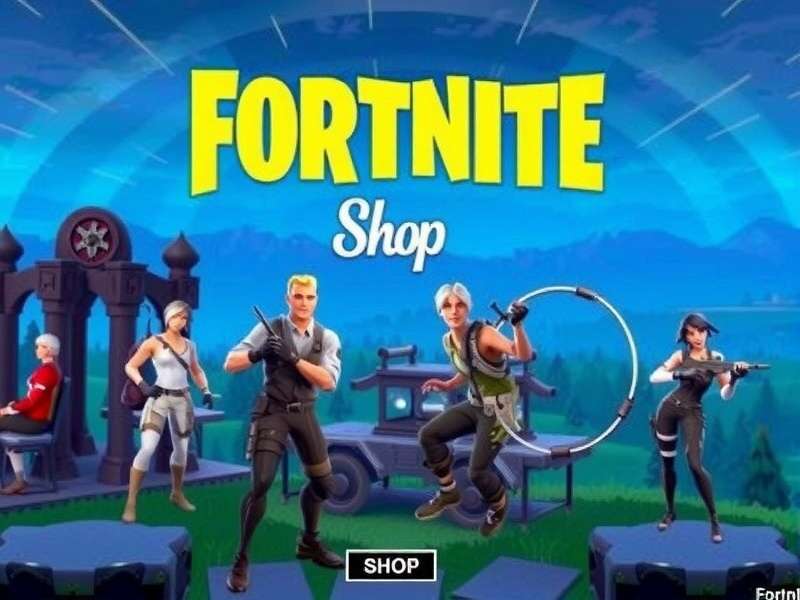 Fortnite Item Shop Display with Skins and V-Bucks