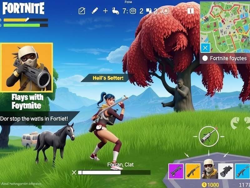 Person playing Fortnite on a modern smartphone with vibrant graphics visible