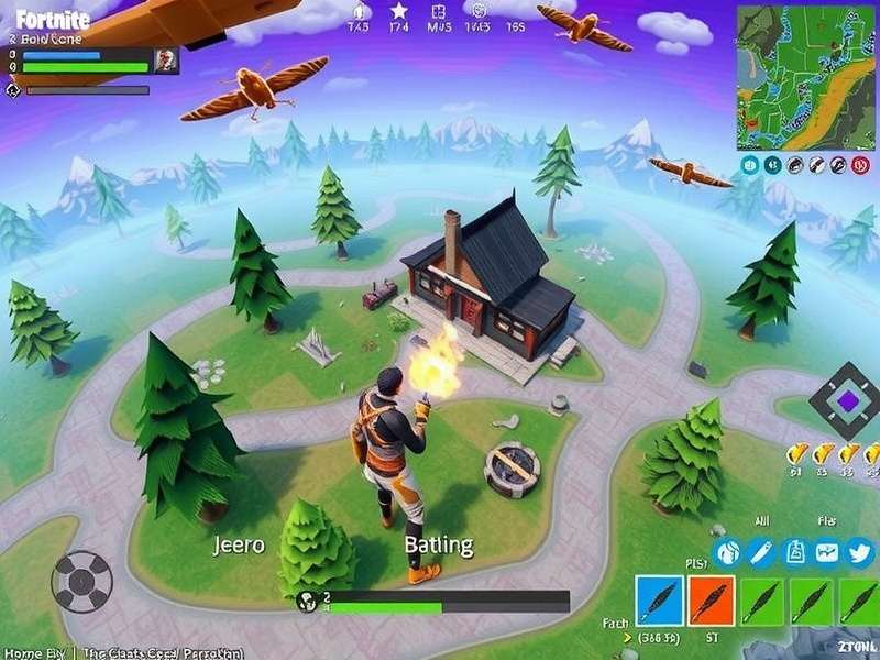 Fortnite Zero Build Zone strategic map with rotation paths and key positions marked