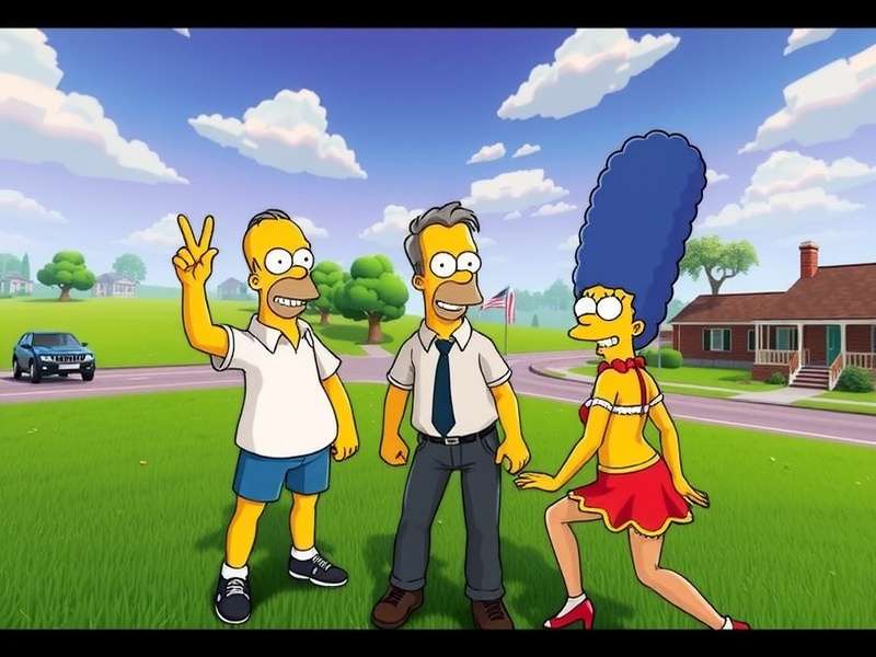 Simpsons Fortnite Gameplay Trailer Screenshot showing Homer Simpson fighting in Fortnite