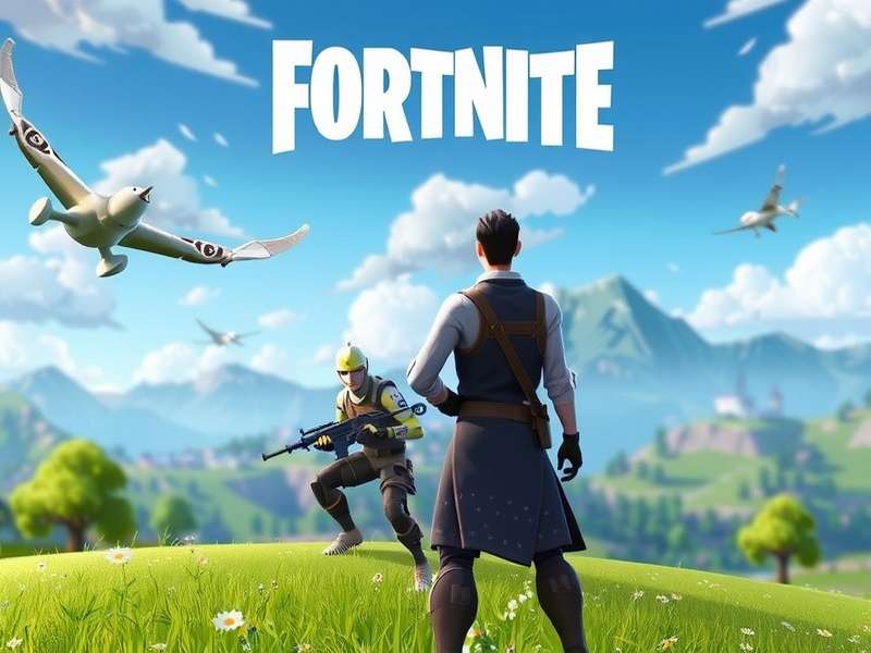 Close-up of a gaming keyboard with Fortnite on screen