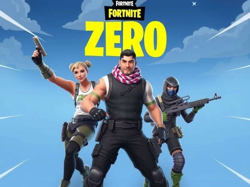 Four Fortnite squad members coordinating in a Zero Build match