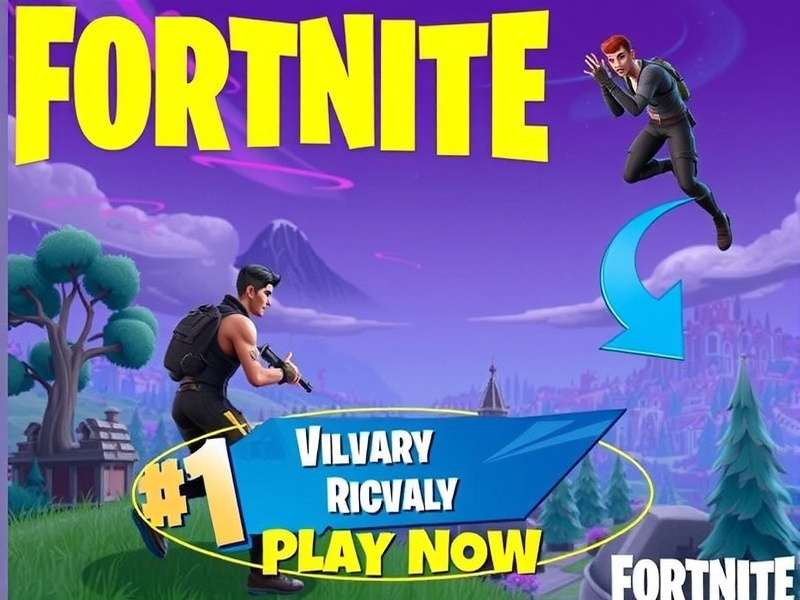 Fortnite Game PC play now action scene with battle royale island