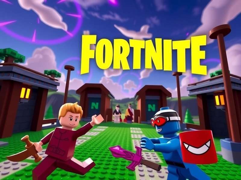 Lego Fortnite Game immersive gameplay with Lego-style characters and vibrant battle royale island