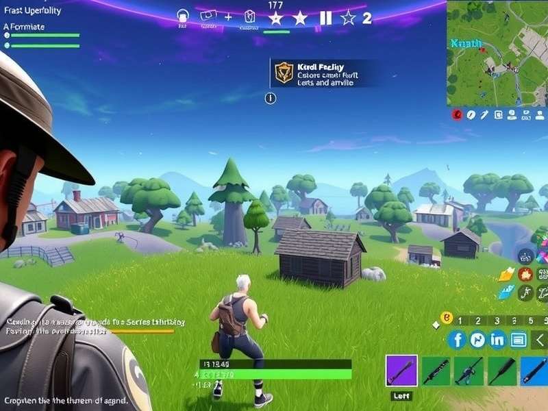 Fortnite gameplay action with vibrant graphics and player in combat