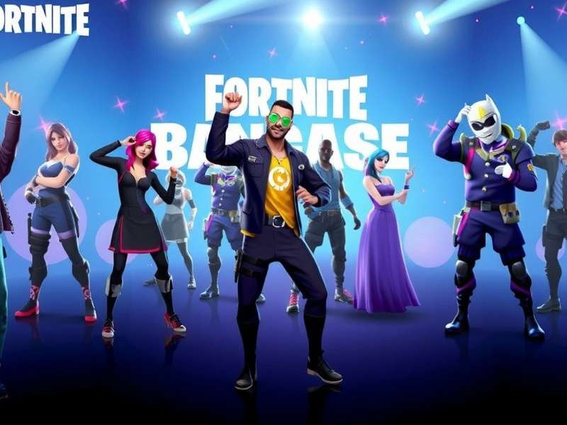 Fortnite Dance collage showing popular emotes like Floss, Orange Justice, and Take the L in the game